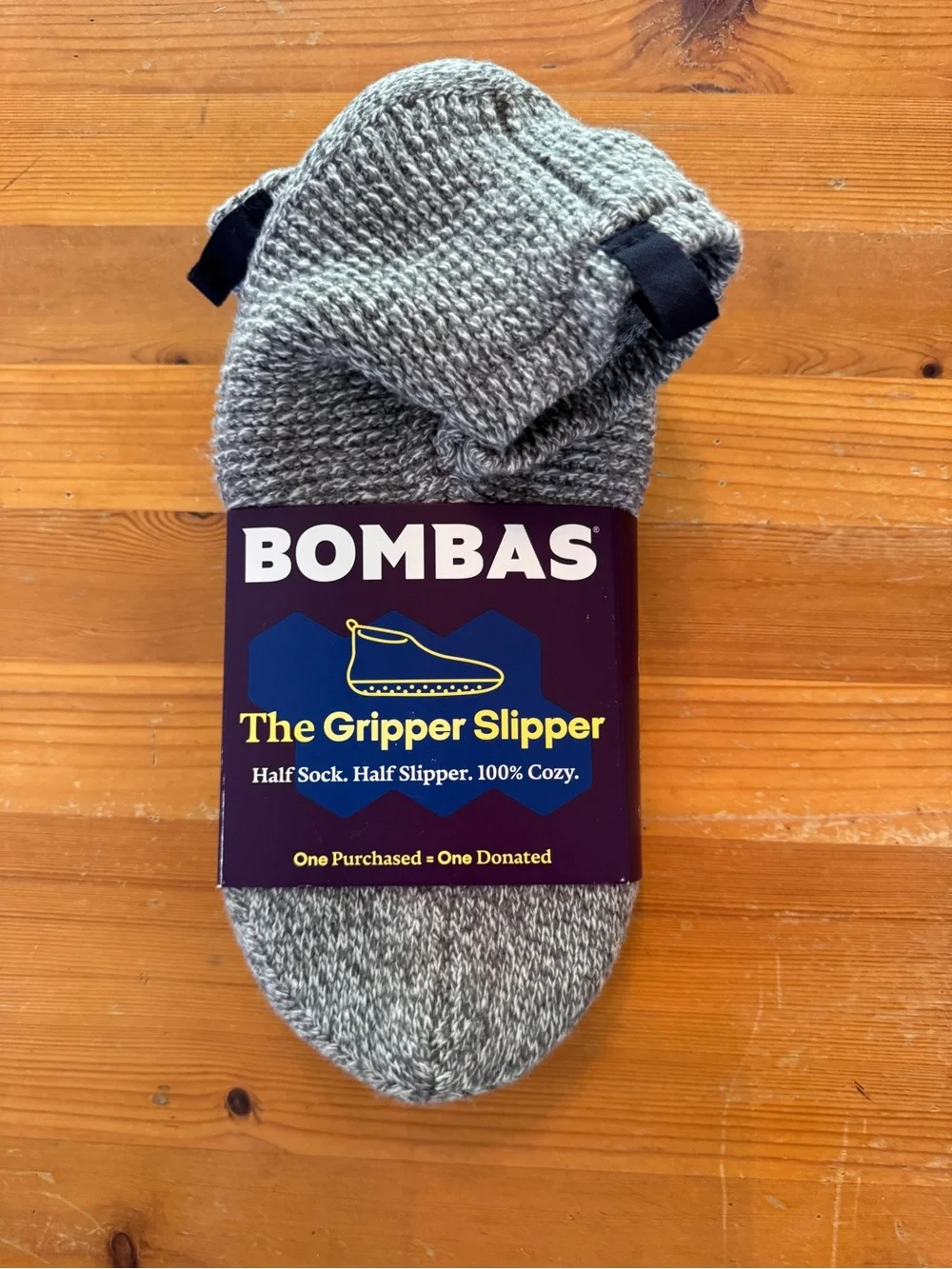 Bombas The Gripper Slipper Half-Sock in Gray